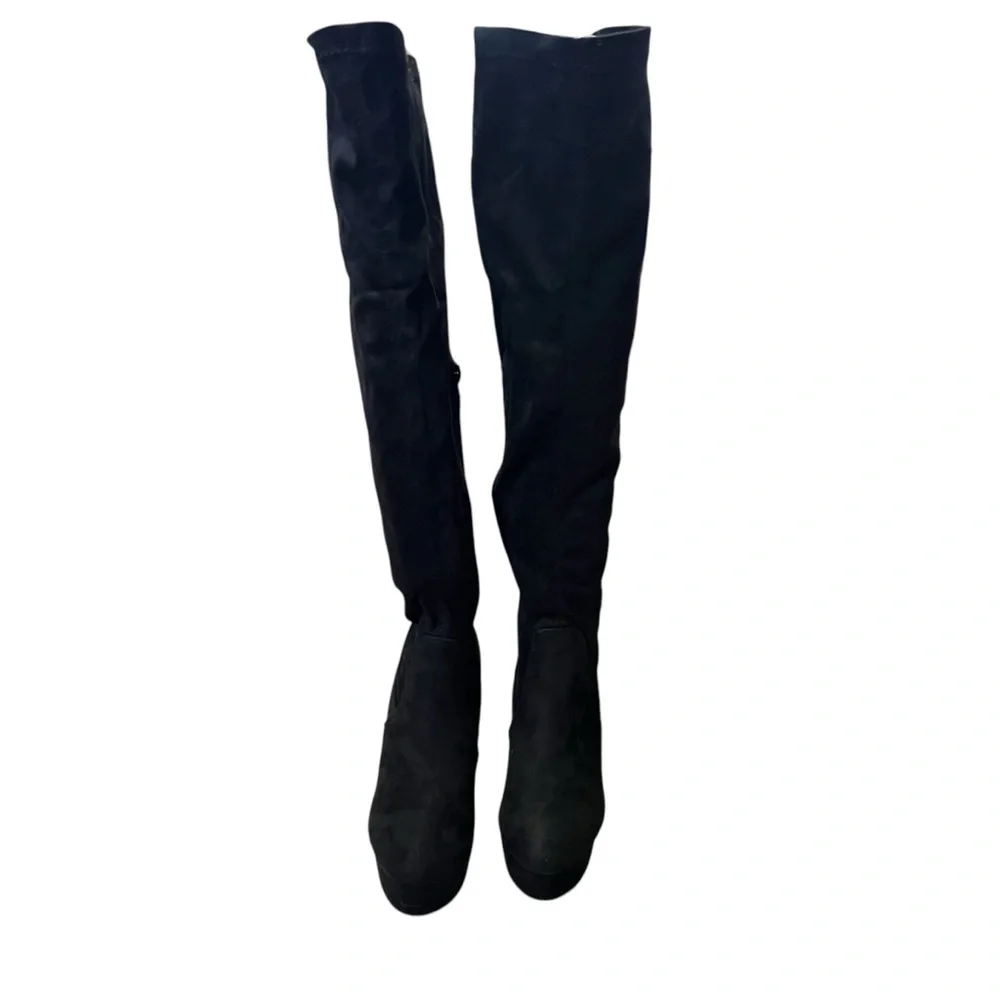 Perphy  NIB Women’s Black Over-the-Knee Heeled Boots with Platform Sz. 6